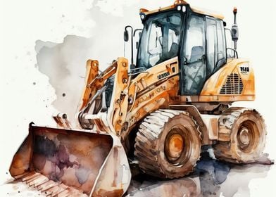 Watercolor excavator 