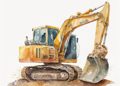 Watercolor excavator 