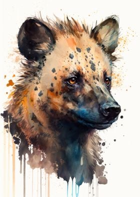 A Hyena in Watercolor