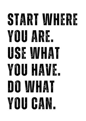 Start Where You Are