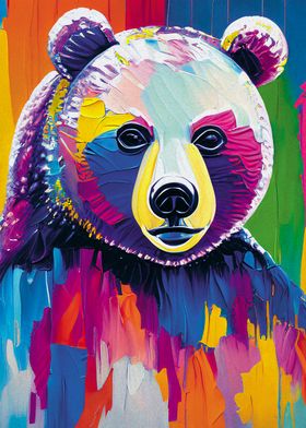 Colorful Bear portrait