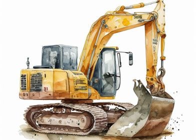 Watercolor excavator 