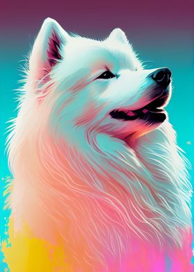 Samoyed Colorful Dog