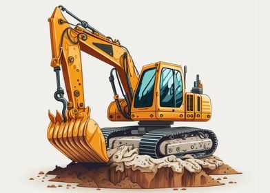 Watercolor excavator 