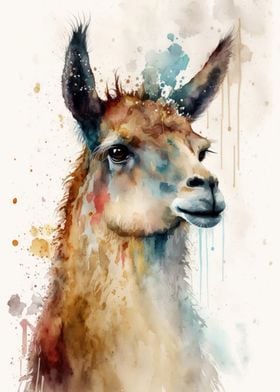 Watercolor Llama Design