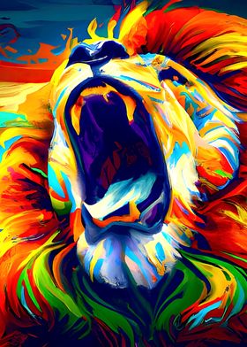 Lion Roars Bold Colors