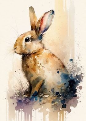 Rabbit Watercolor Design