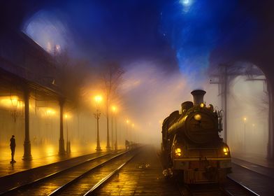 Train at railway station