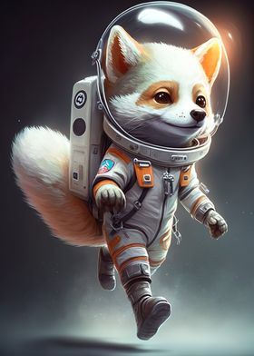 Astronaut Space Wolf