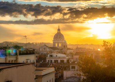 Rome Italy skyline sunset