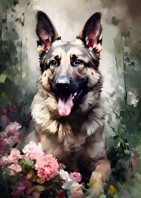 German Shepherd Flowers