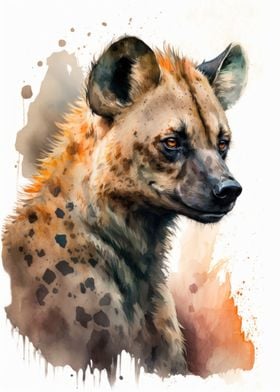 A Hyena Watercolor Design