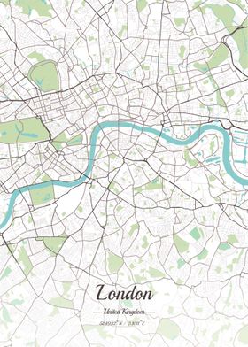 London Street map vintage
