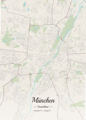 Munich city map vintage