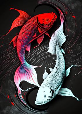 Yin yang koi fish 