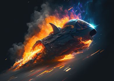 Spaceship fire 