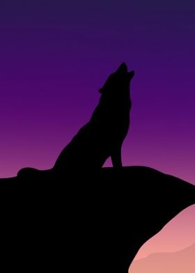 Howling Wolf Night Dark