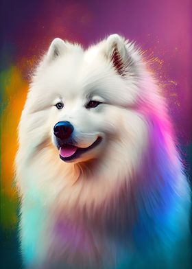 Samoyed Dog Colorful