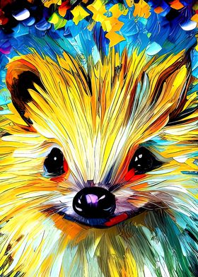 Funny Hedgehog Face Art