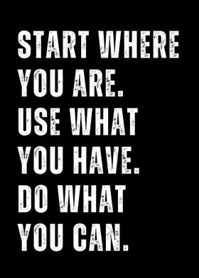 Start Where You Are