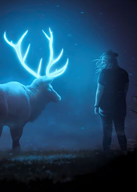 Reindeer Glowing Dark Art