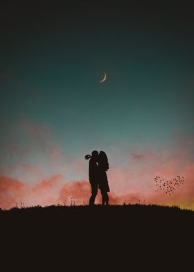 couple in moon