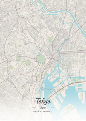 Tokyo street map vinrage