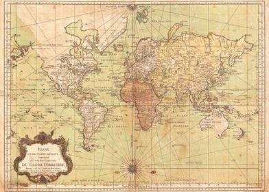 Old World Map Vintage