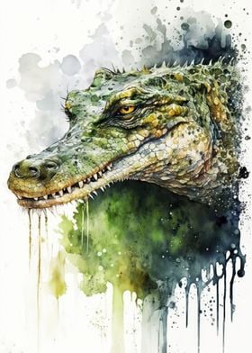 Crocodile Watercolor