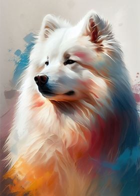 Samoyed Painting Dog