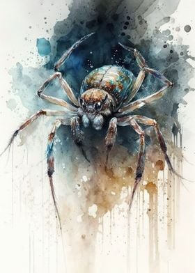 Spider Watercolor Design