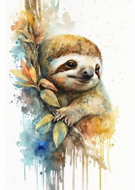 Sloth Watercolor Design