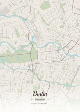 berlin street map vintage