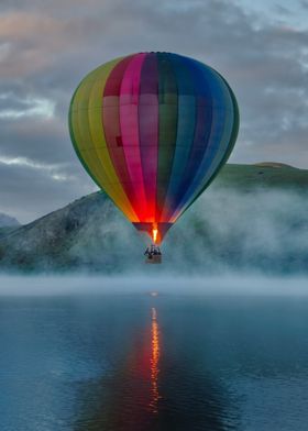 Rainbow hot air balloon