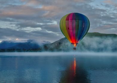 Rainbow hot air balloon