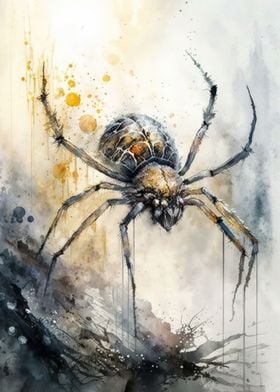 Spider Watercolor Design