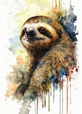 Sloth Watercolor Design
