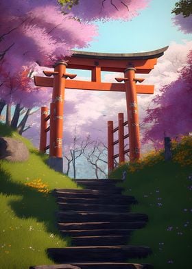 Torii gate in spring