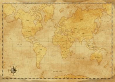 Old World Map Vintage