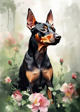 Miniature Pinscher Flowers