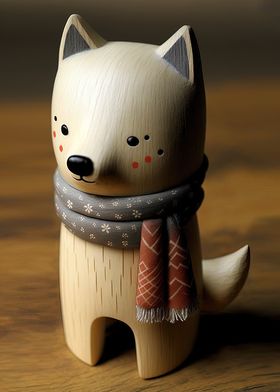 wooden cute dog