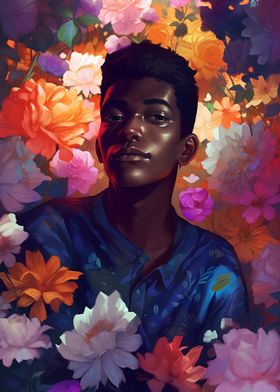 Blooming Anime Portrait