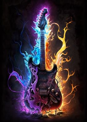 Vibrant Lightning Guitar