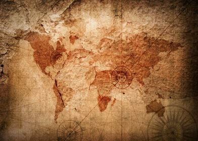 Old World Map Vintage