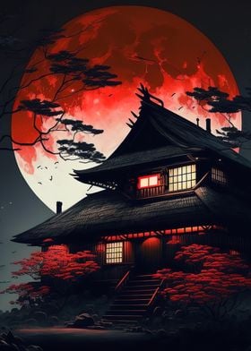 red moon night japan