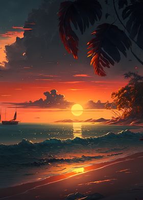 beach sunset 