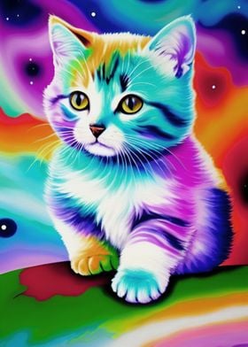 Cute Cosmic Colorful Cat