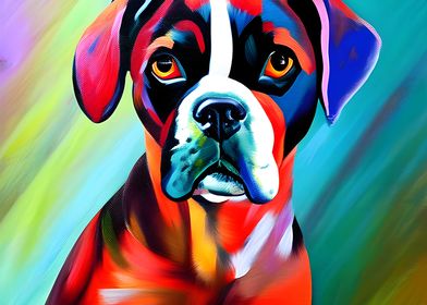 Abstract Boxer dog 