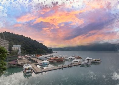 Sunrise at Sun Moon Lake