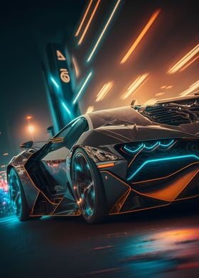 Futuristic supersport car